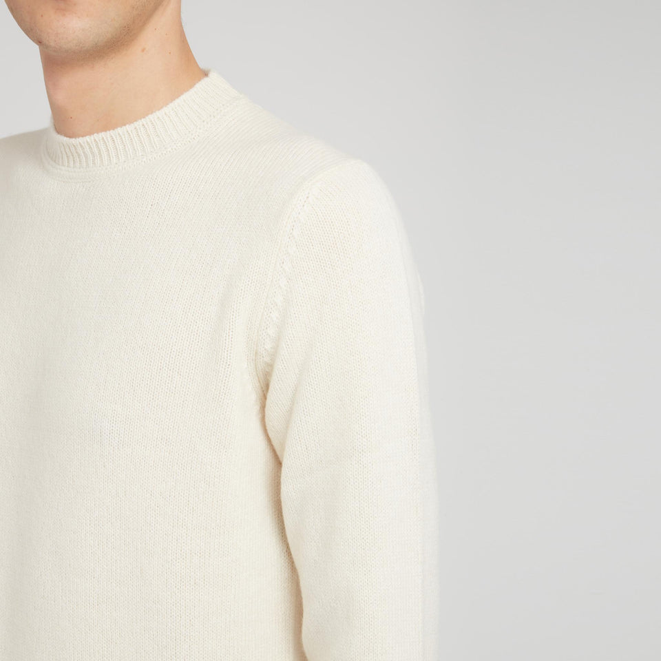 White cashmere sweater