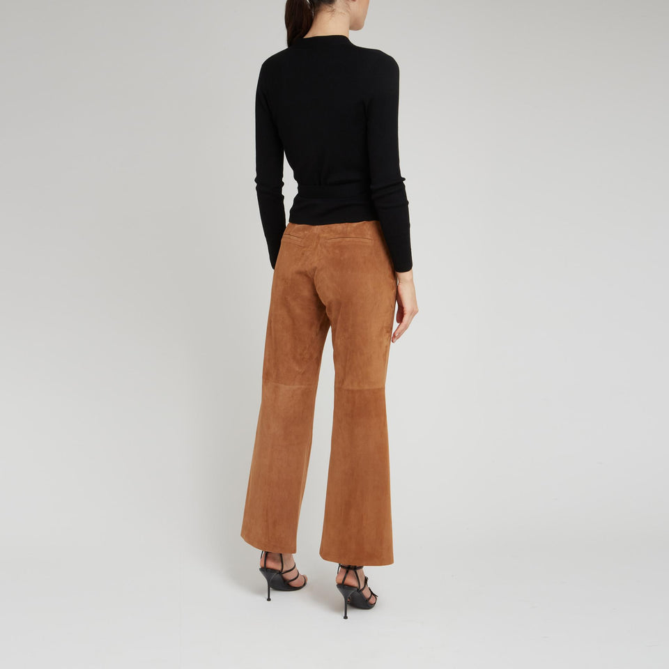 Cardigan a portafoglio in lana nero