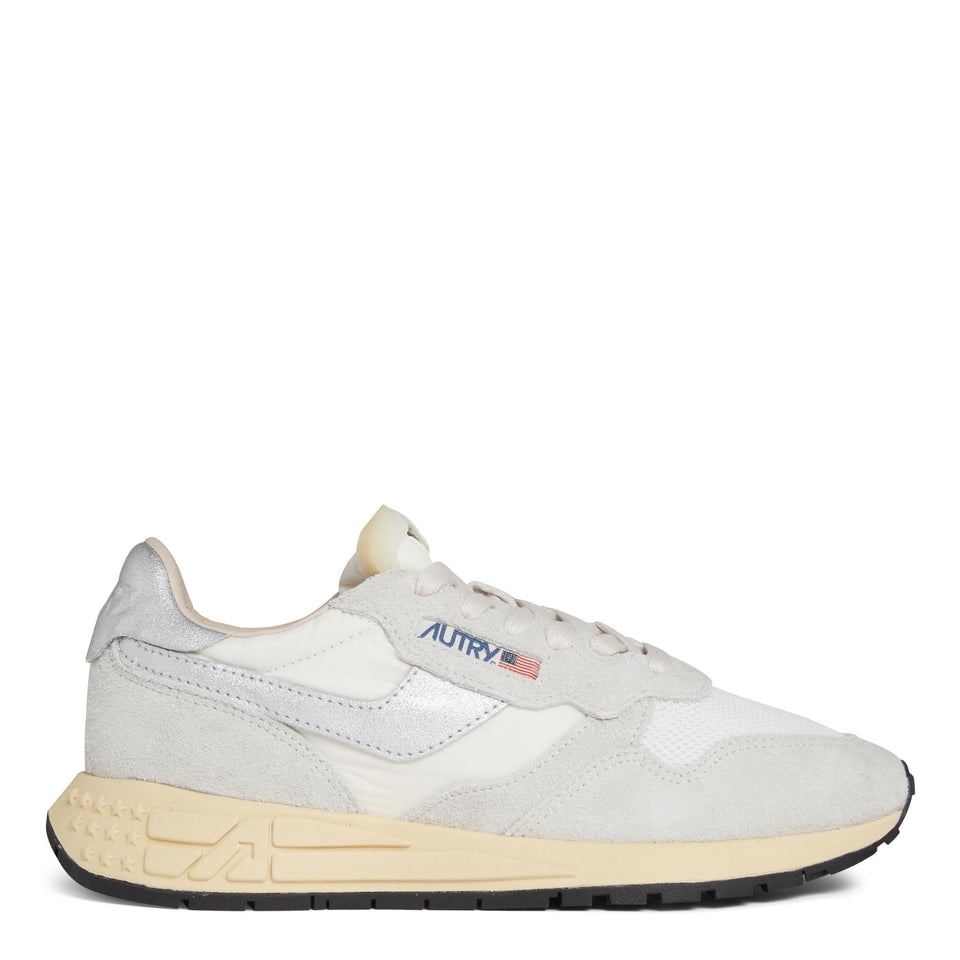 Sneakers "Reelwind" in pelle bianca WWLW-MU01 WHT/SILV AUTRY 