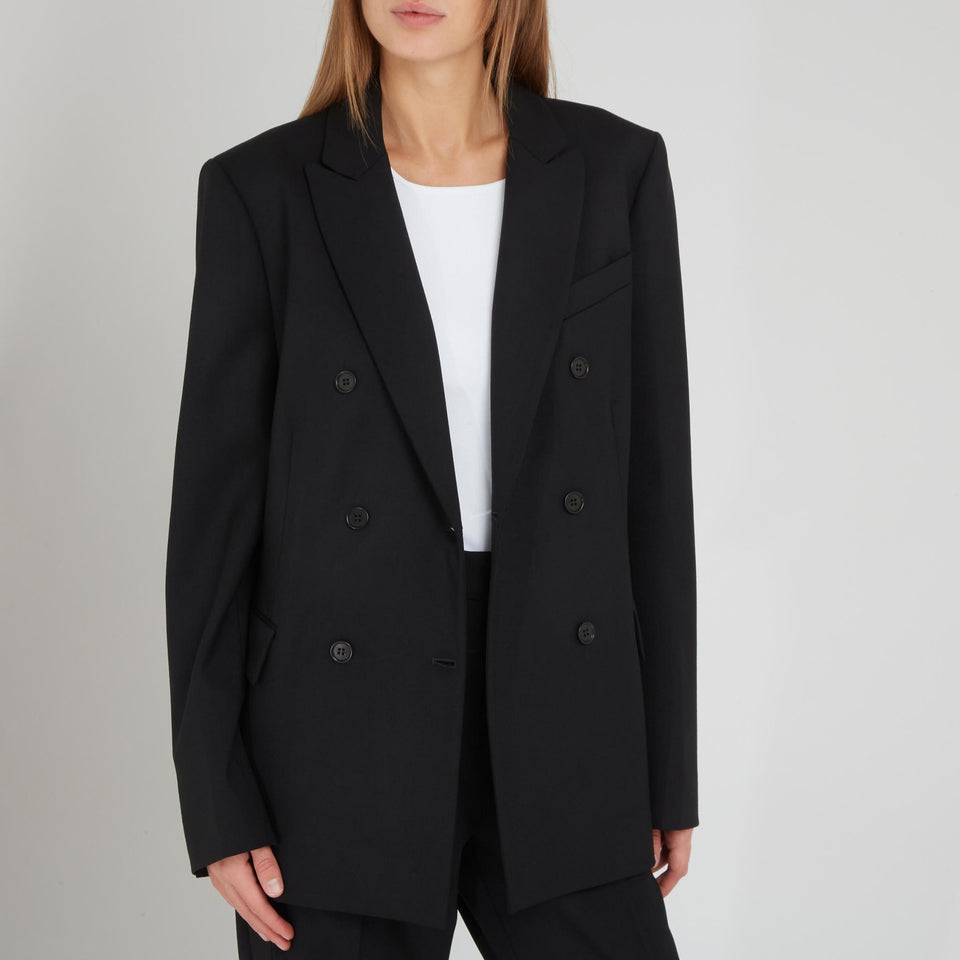 Giacca doppio petto in lana nera