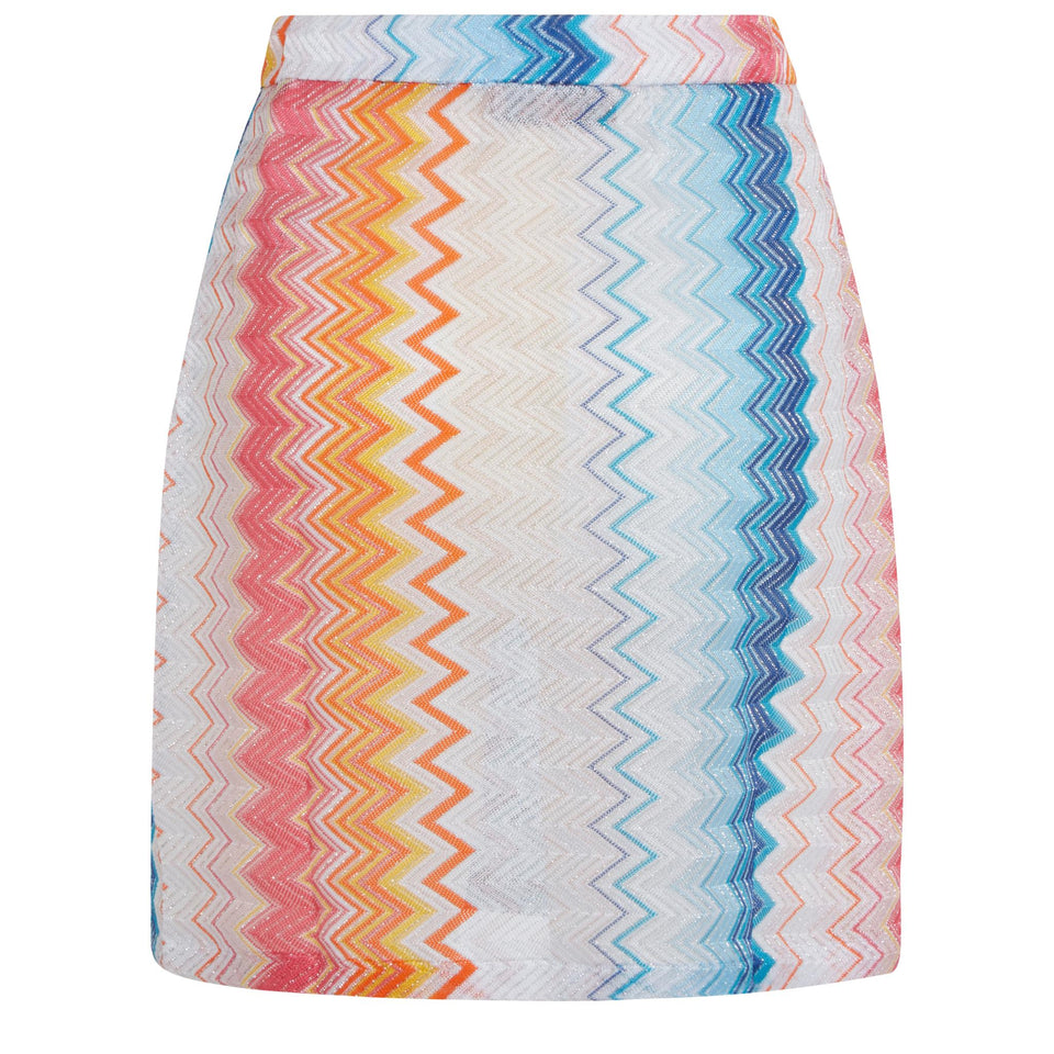 Mini gonna in tessuto multicolor