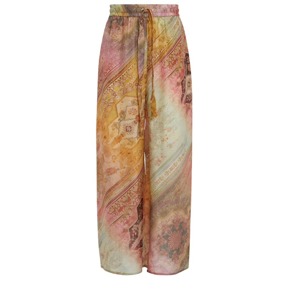 "Tallow" trousers in multicolor silk