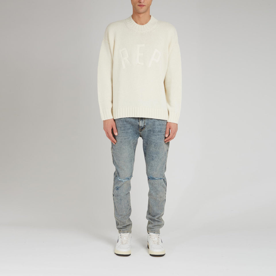 White wool sweater