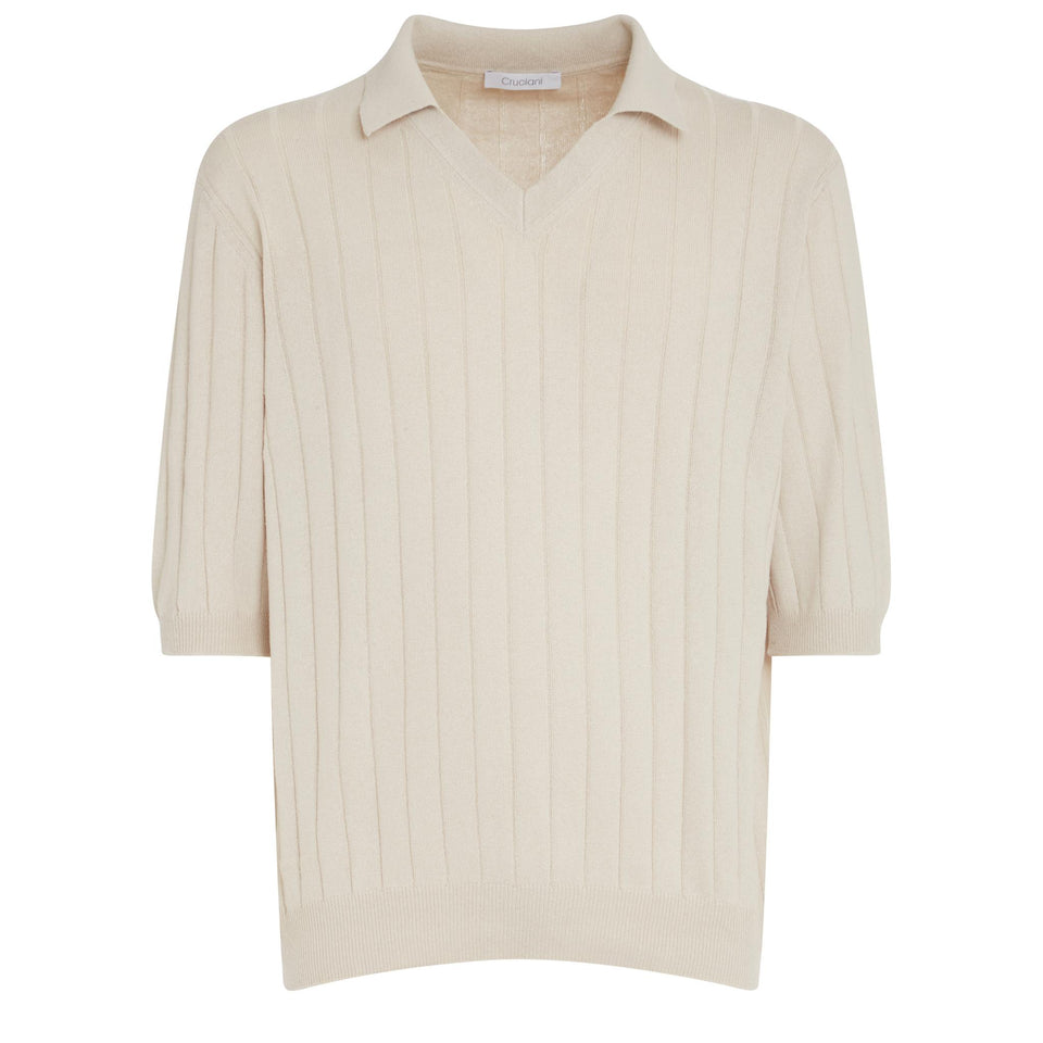 Polo in maglia beige 17U32PO15 2 CRUCIANI 