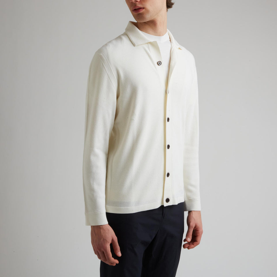 Camicia in lana beige