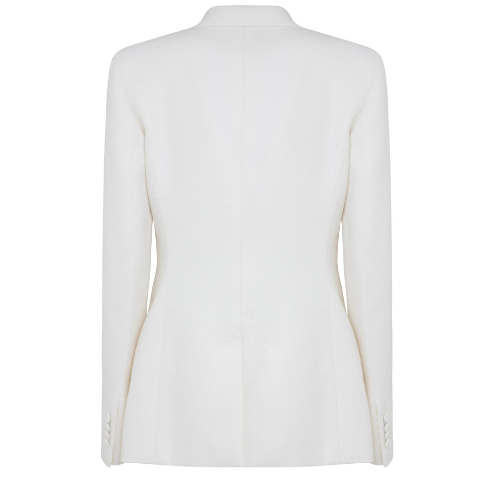 Blazer doppio petto "Stephanie" in seta bianca