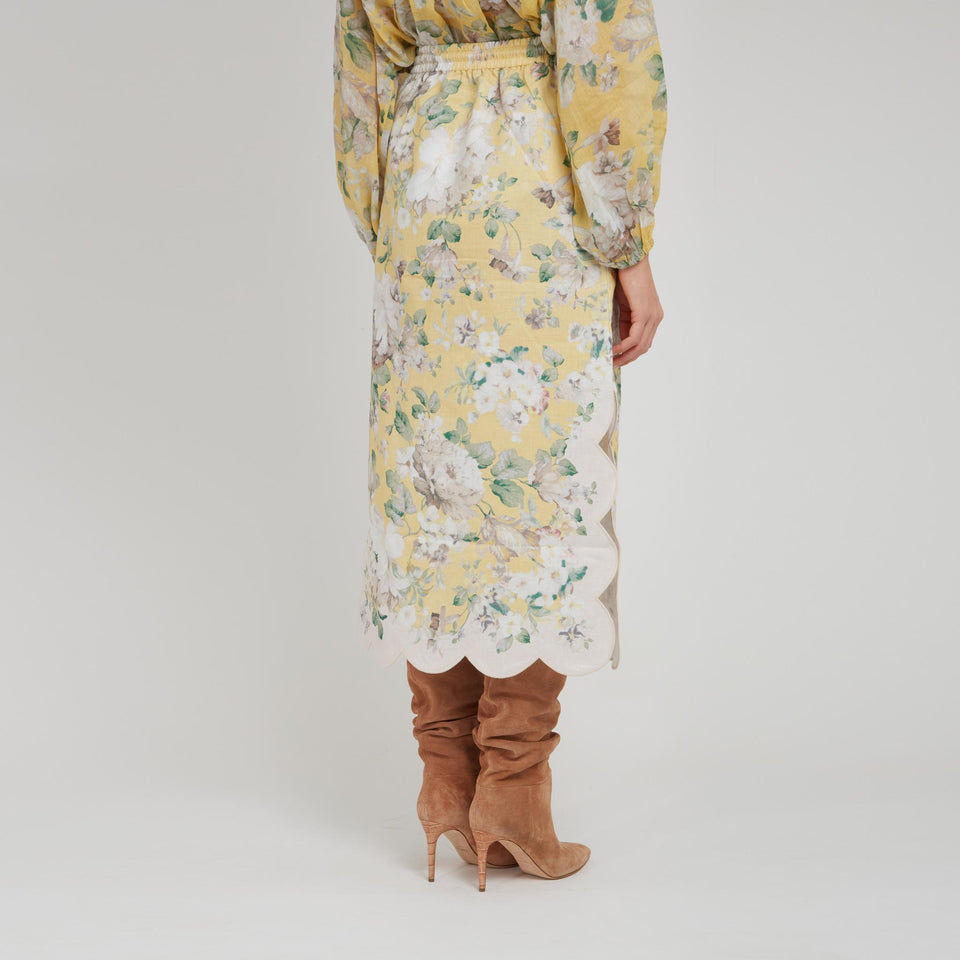 Gonna "Acacia" in lino gialla