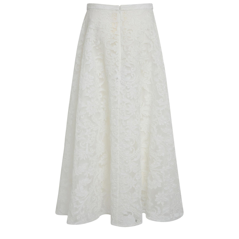 Skirt in white fabric