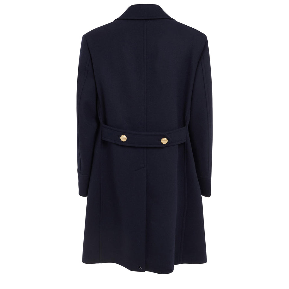 Cappotto in lana e cashmere blu
