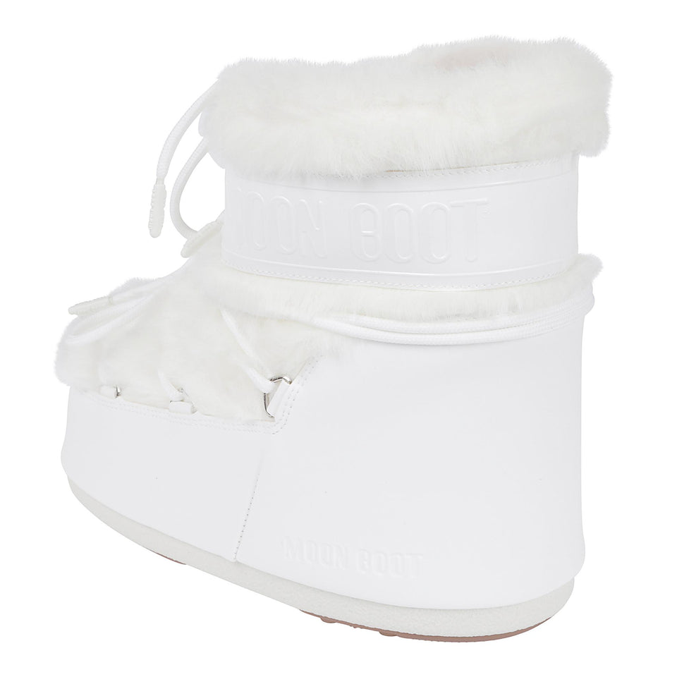 Moon Boot "Icon Low" in nylon bianco D1409390 A002WHITE MOON BOOT 