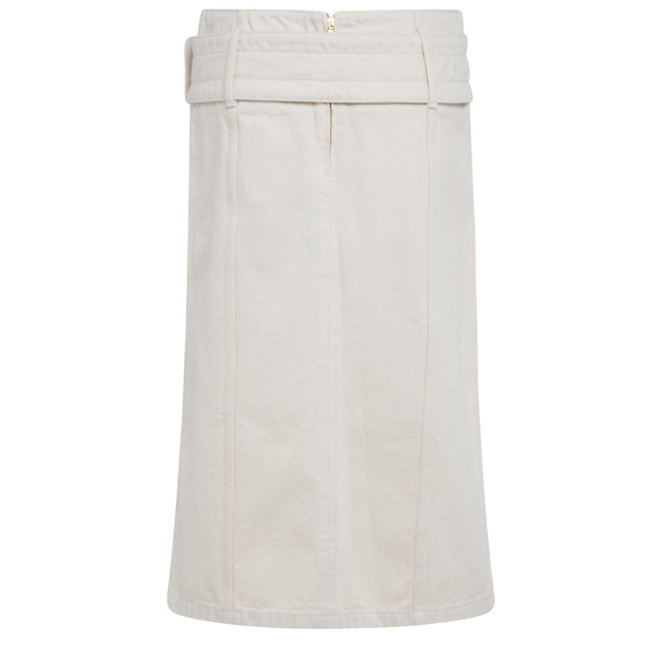 Gonna in tessuto beige
