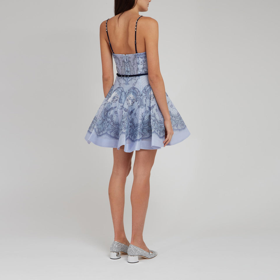 "Crush" dress in blue linen