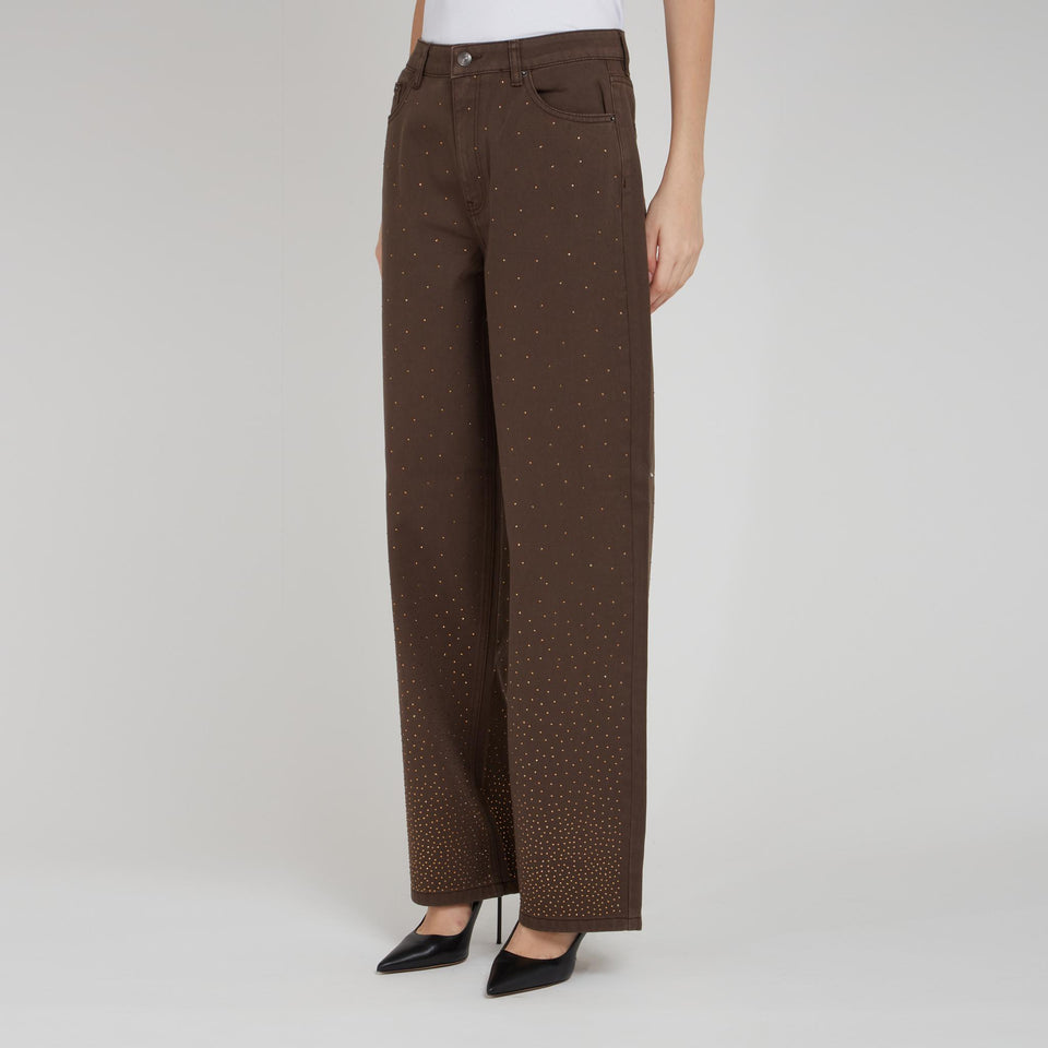 Jeans in denim marrone