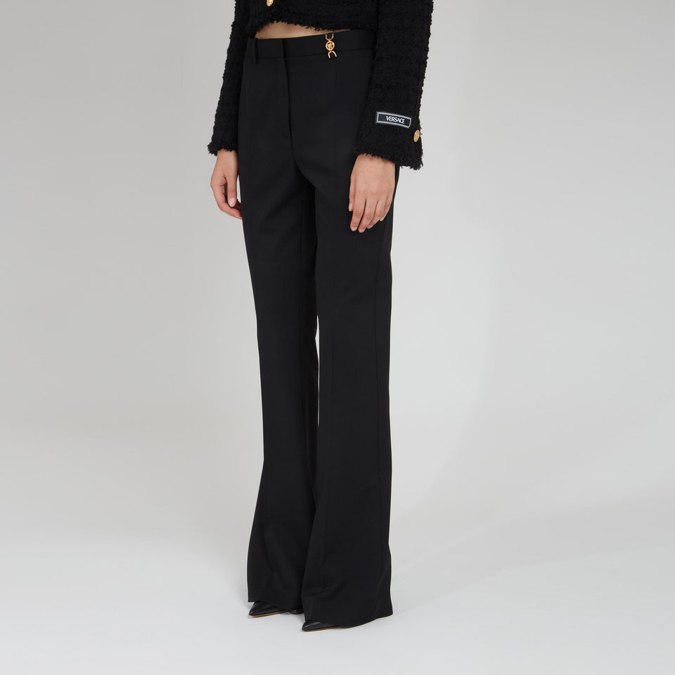 Black wool trousers