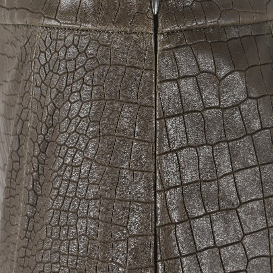 Gonna in pelle khaki SELMA CROCOKHAKI ENES 