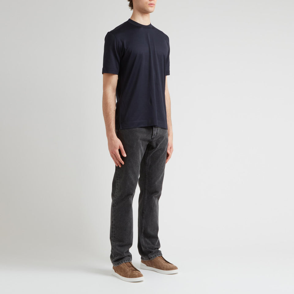 T-shirt in cotone blu