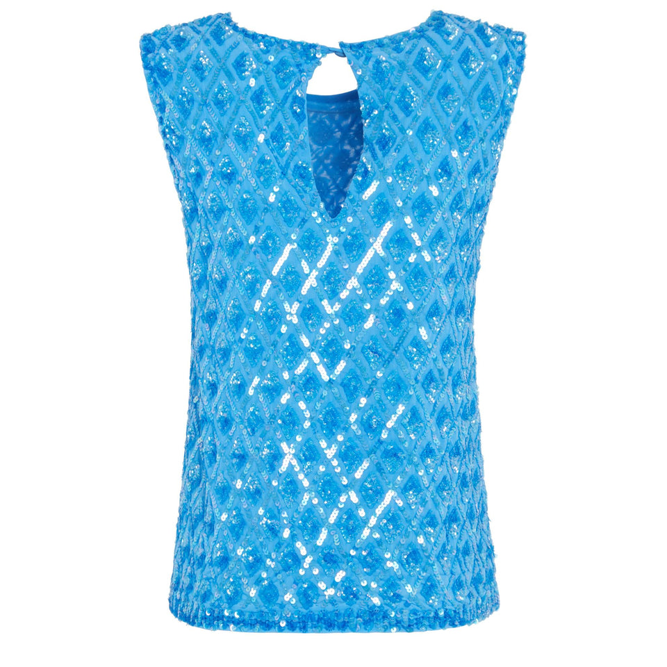 Canotta in tessuto azzurra