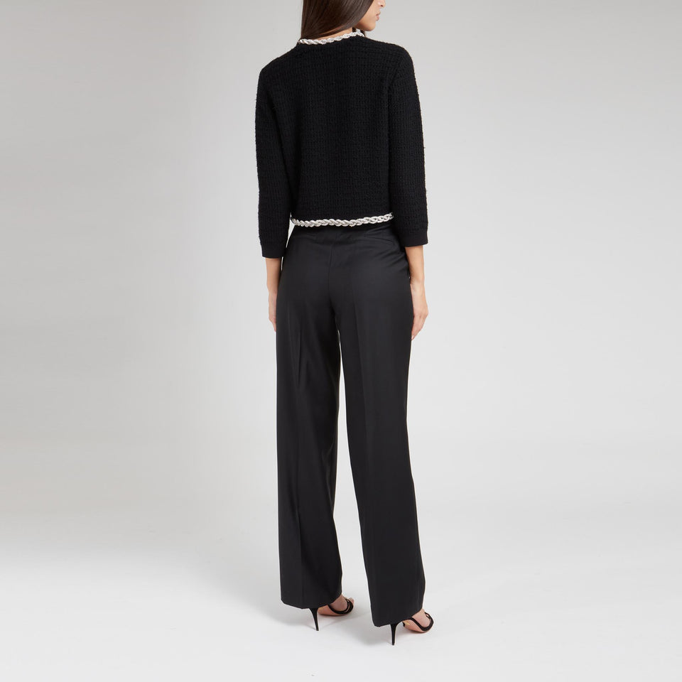 Cardigan crop ''Akira'' in lana nero