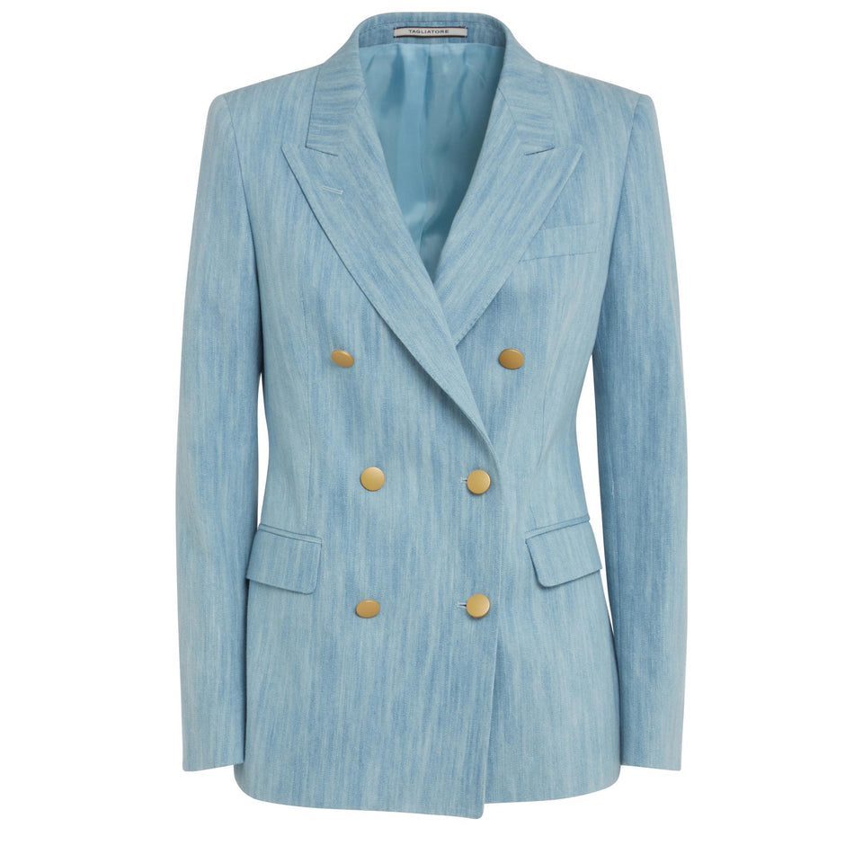 Blazer doppio petto ''J-Parigi'' in tessuto azzurro