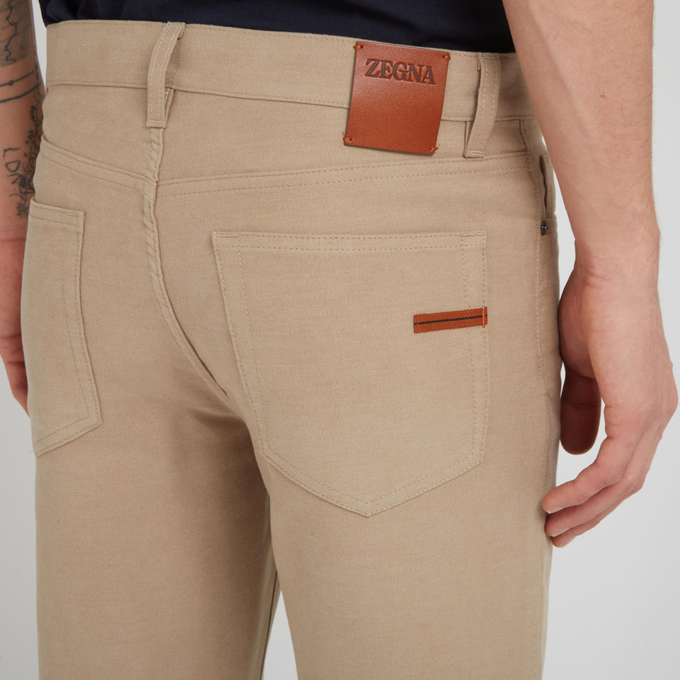 Beige cotton trousers