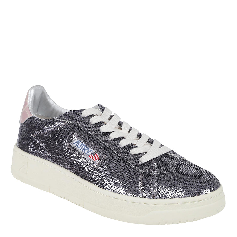 Sneakers ''Dallas'' in paillettes multicolor ADLW-TI02 GUN/PINK AUTRY 