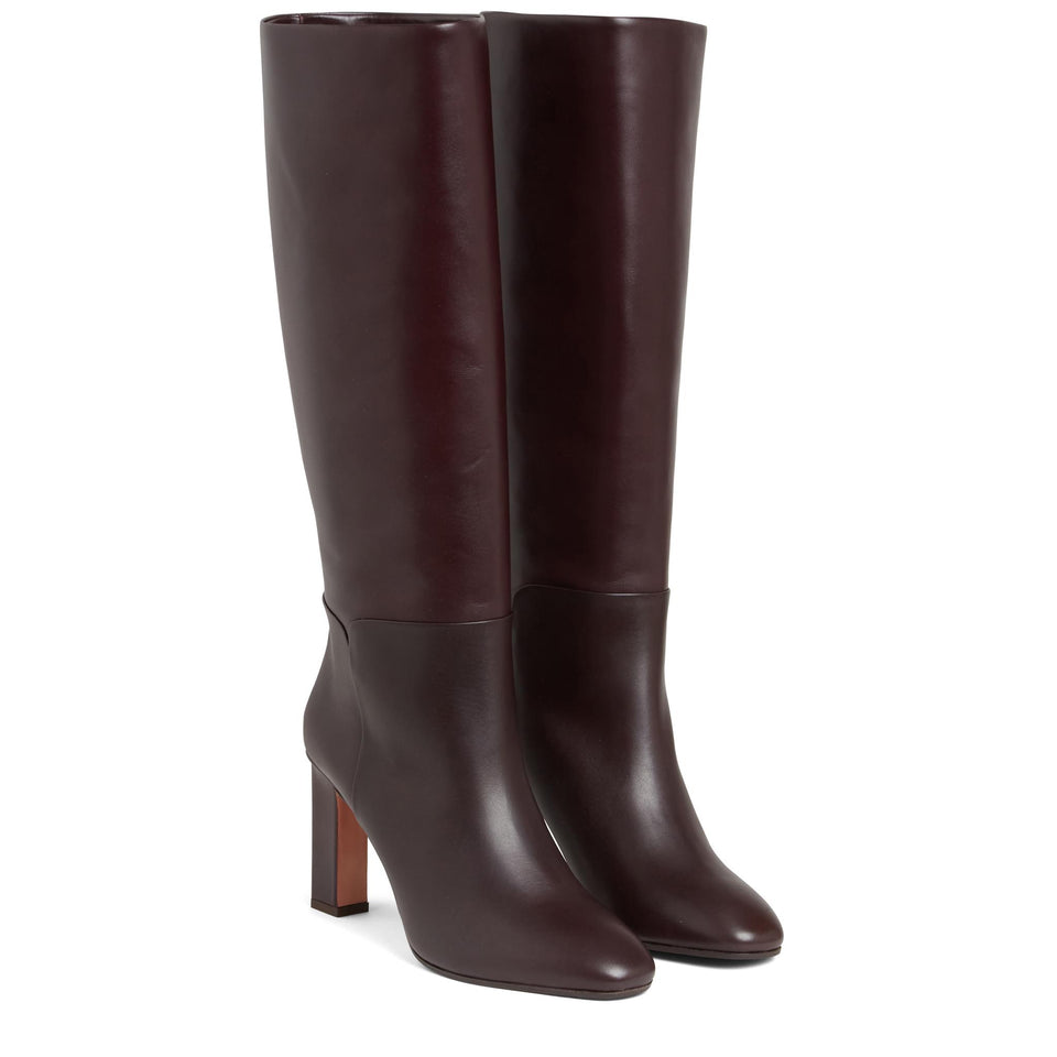 Stivale "Sellier" in pelle bordeaux SELMIDB0 CFIAUBERGINE AQUAZZURA 