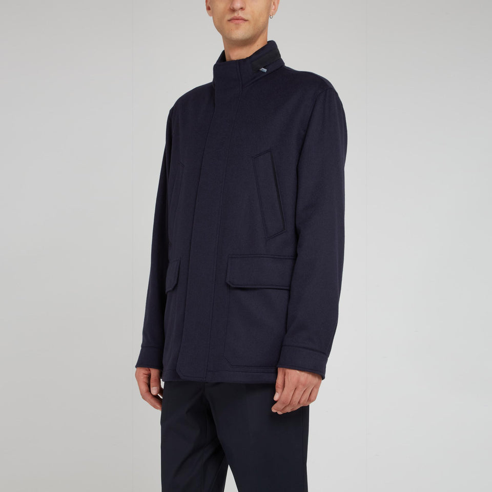 Cappotto in lana blu