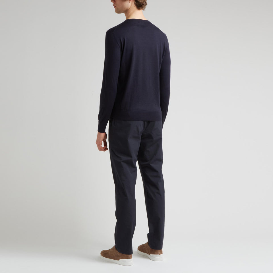 Maglia in cashmere e seta blu