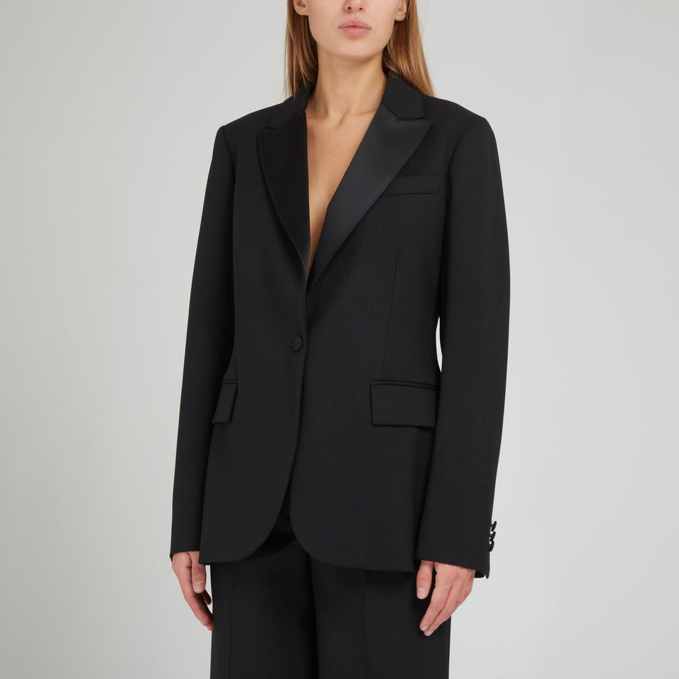 Giacca mono petto in lana nera