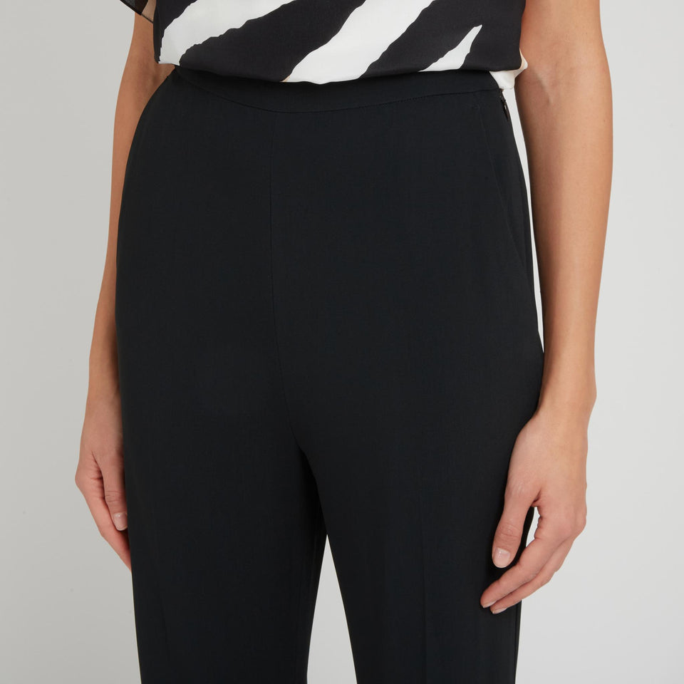 Pantalone svasato in tessuto nero P0029NP24CD004 BK001 ELIE SAAB 