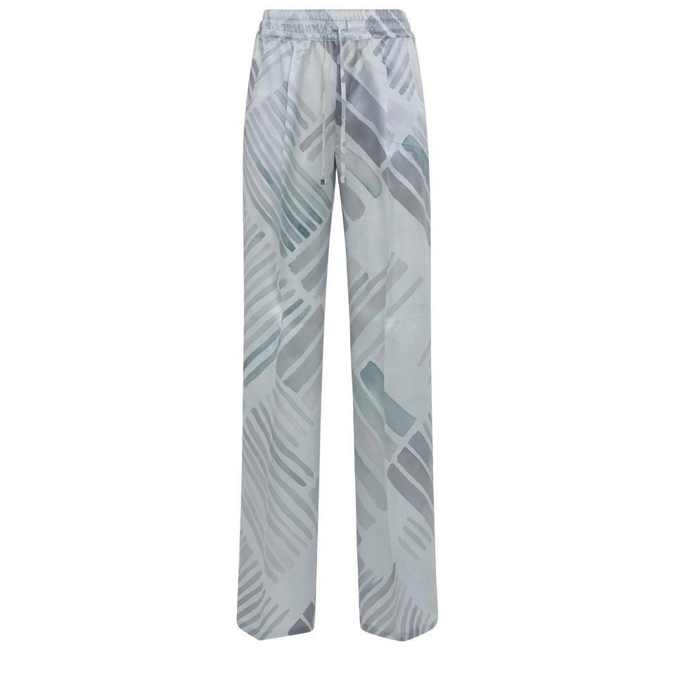 Gray silk trousers