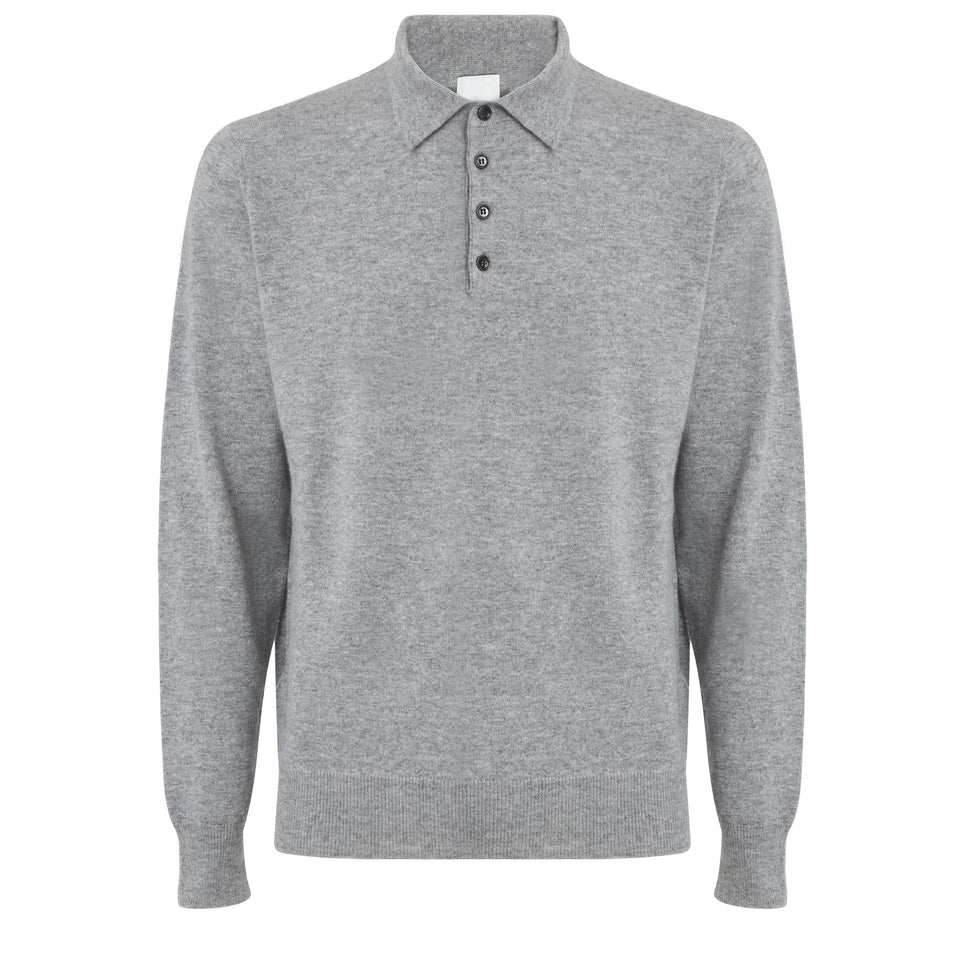 Polo in cashmere grigia