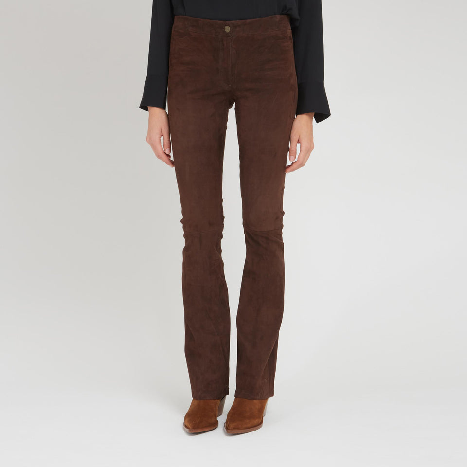 "Izzy" trousers in brown suede