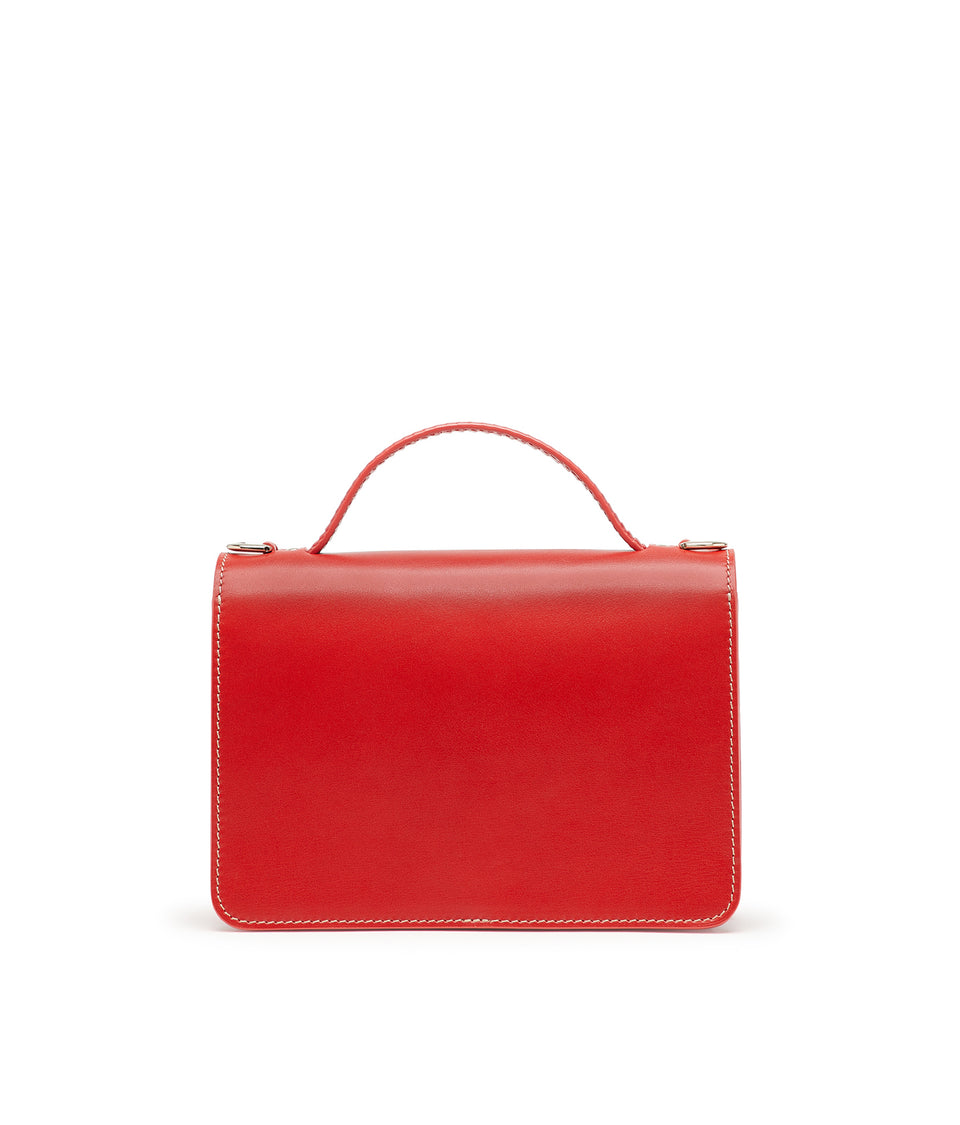 Red leather ''Trebbia 26'' bag