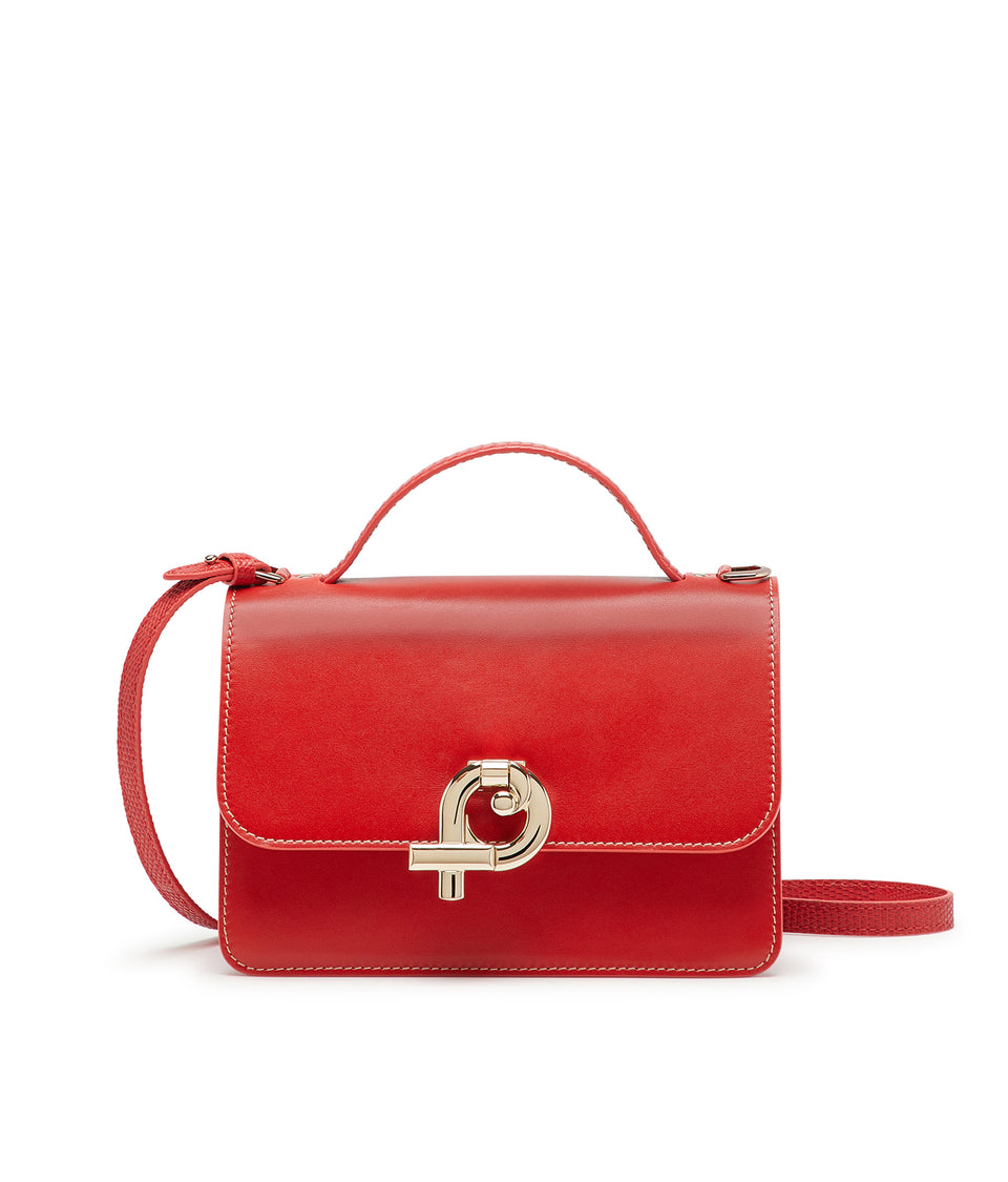 Red leather ''Trebbia 26'' bag