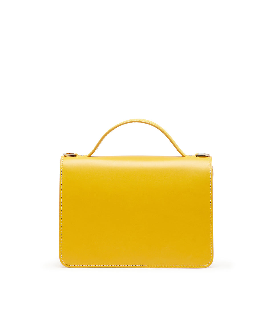 Yellow leather ''Trebbia 26'' bag