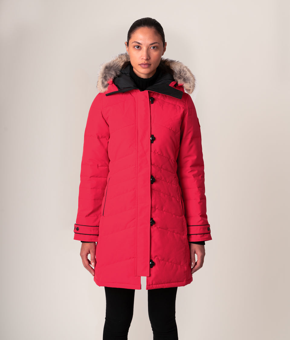 ''Lorette'' parka in red technical fabric