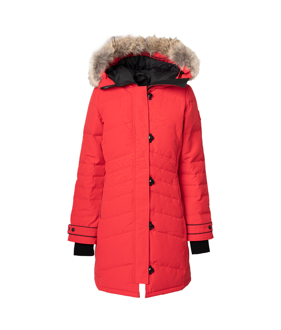 ''Lorette'' parka in red technical fabric