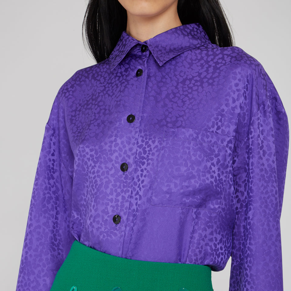 Purple silk ''Charlie'' shirt