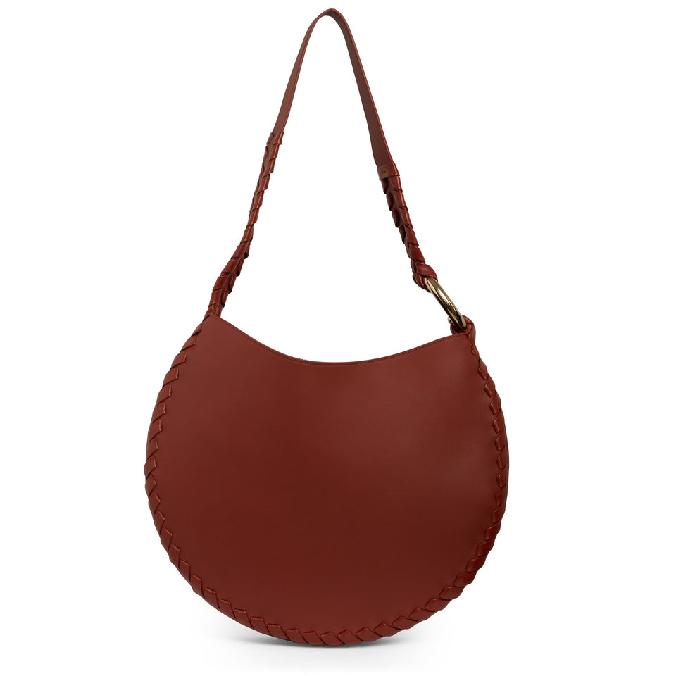 Brown leather large ''Hobo'' bag