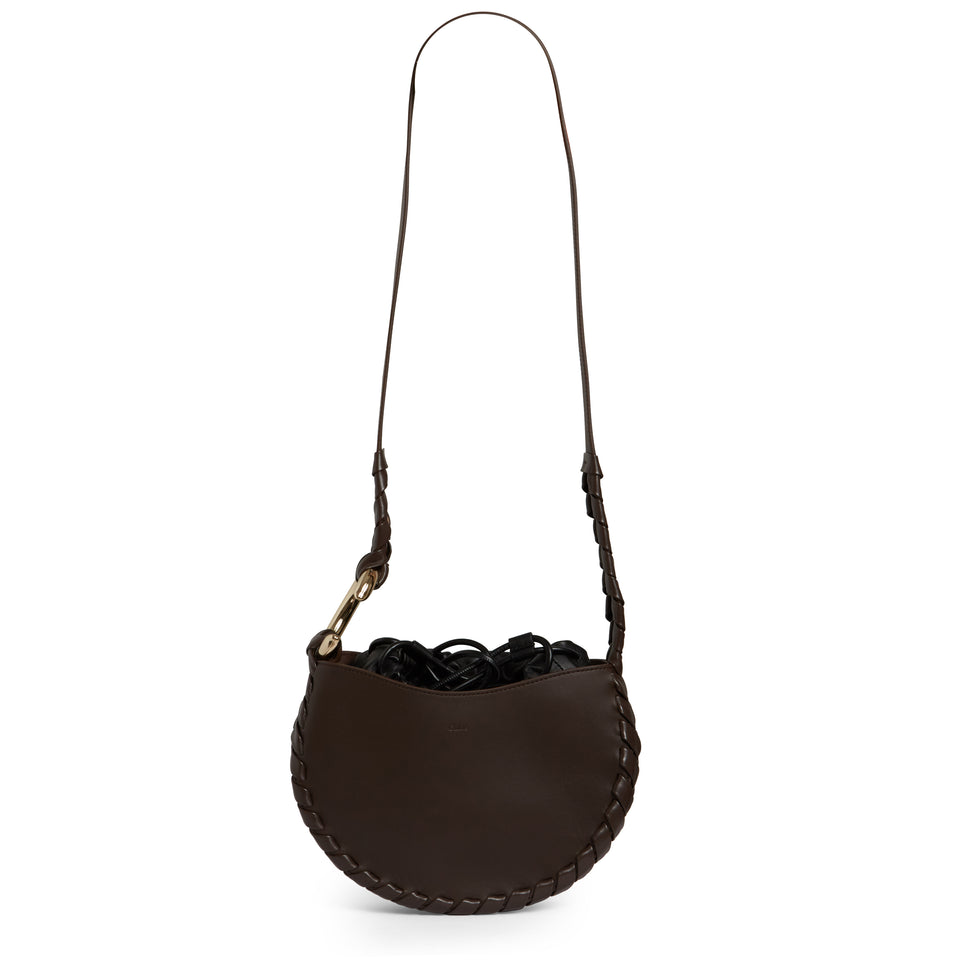 Small brown leather ''Hobo'' bag