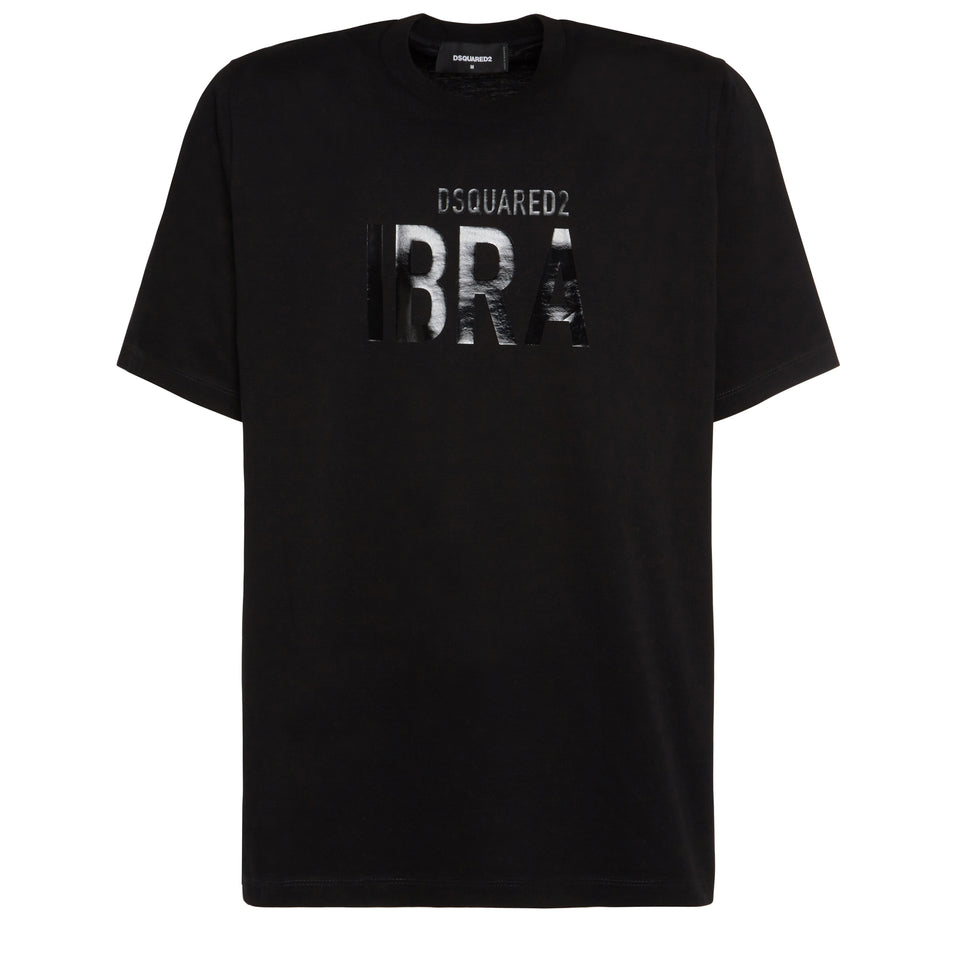 ''Dsquared2 Ibra'' T-shirt in black cotton