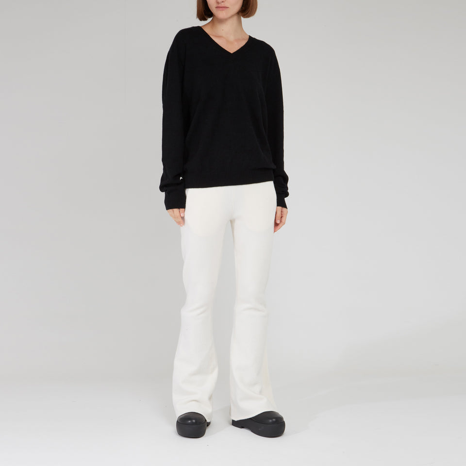 ''New Serafini'' sweater in black cashmere