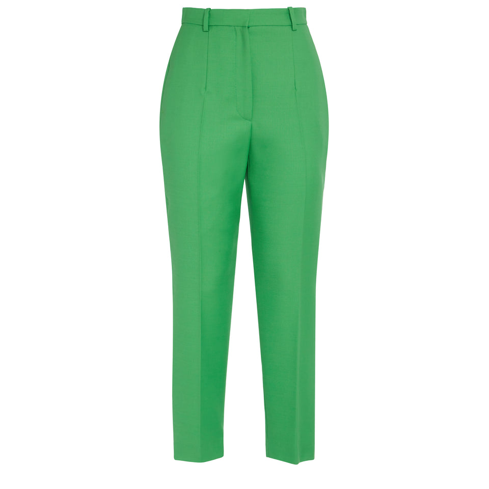 Green wool pants