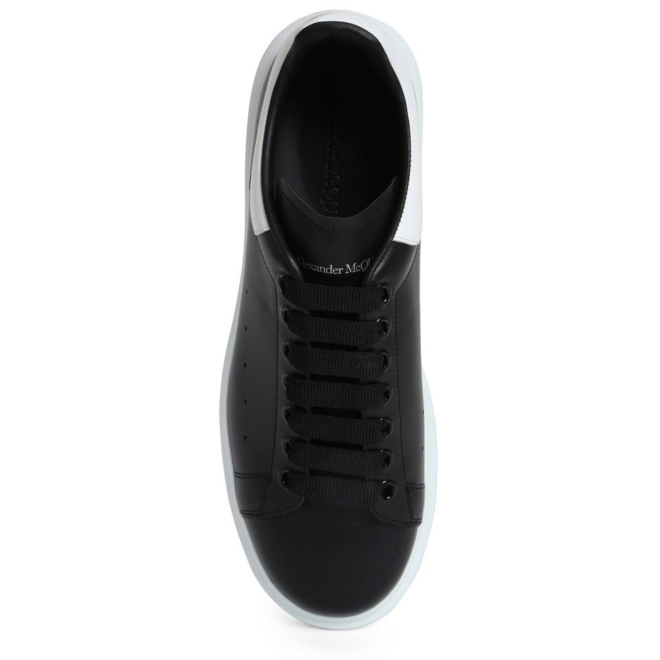 Black leather oversized sneakers