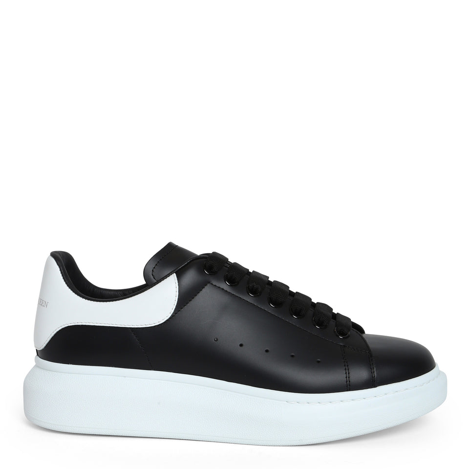 Black leather oversized sneakers