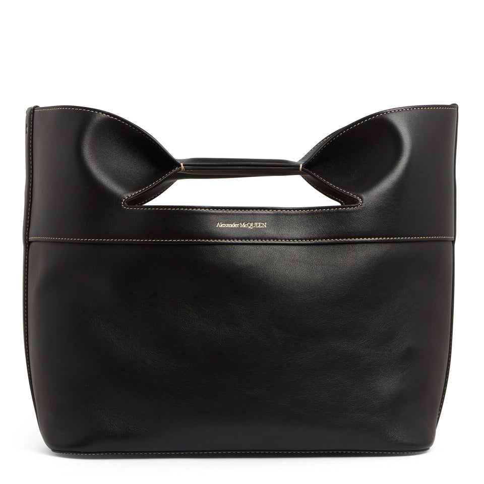 Black leather ''The Bow'' bag
