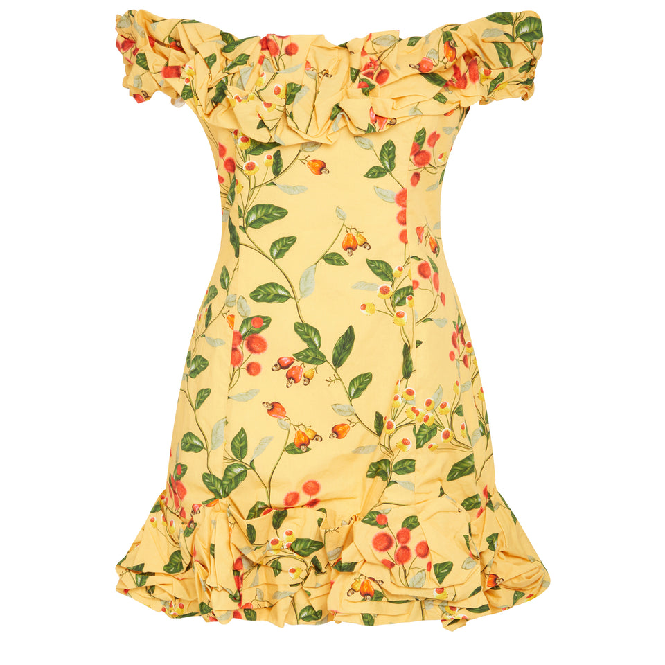 Yellow cotton "Jardin" dress
