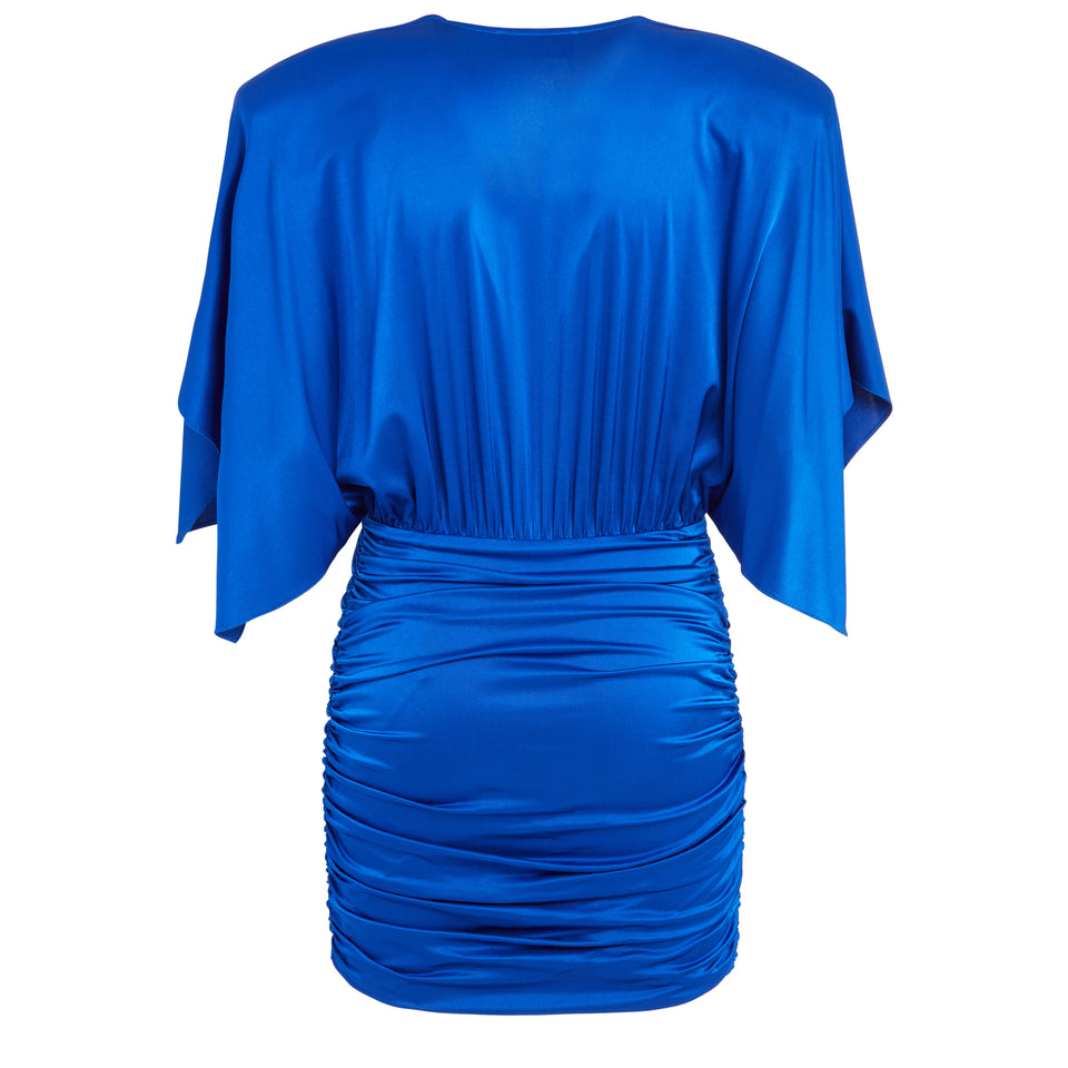 Short dress in blue fabric