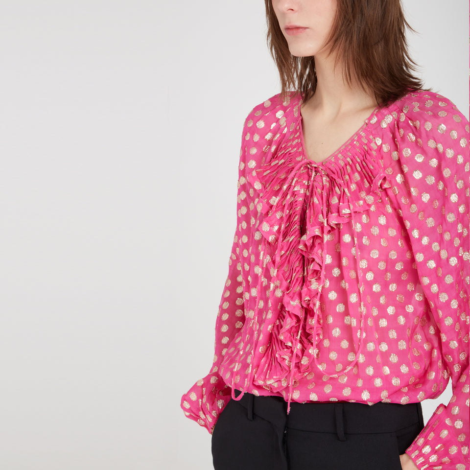 Fuchsia silk blouse